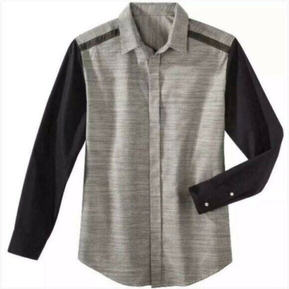 3.1 Phillip Lim for Target Gray Button Down Men's Shirt Long Sleeve Size Medium